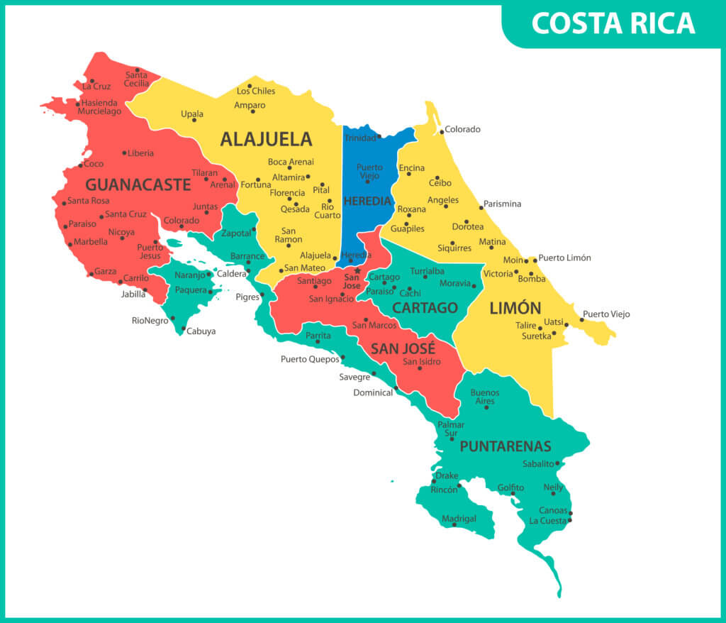 Landkarte von Costa Rica
